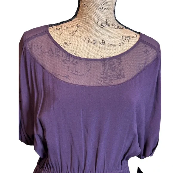 Express Lavender Sheer Midi Dress - Picture 3 of 7